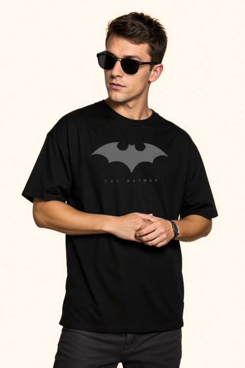 Mens Black Batman Oversize Tshirt