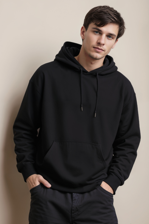 Black Solid Hoodie