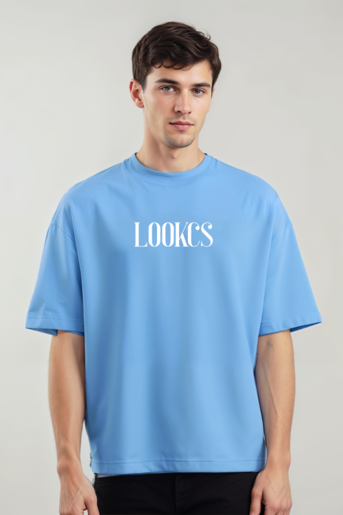 Mens Blue Lookcs Printed Oversize Tshirt