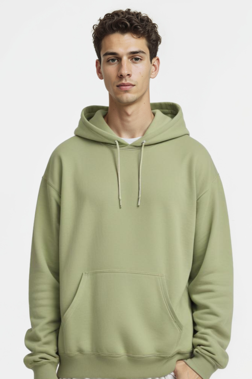 Green Solid Hoodie