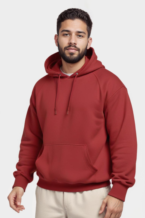 Maroon Solid Hoodie