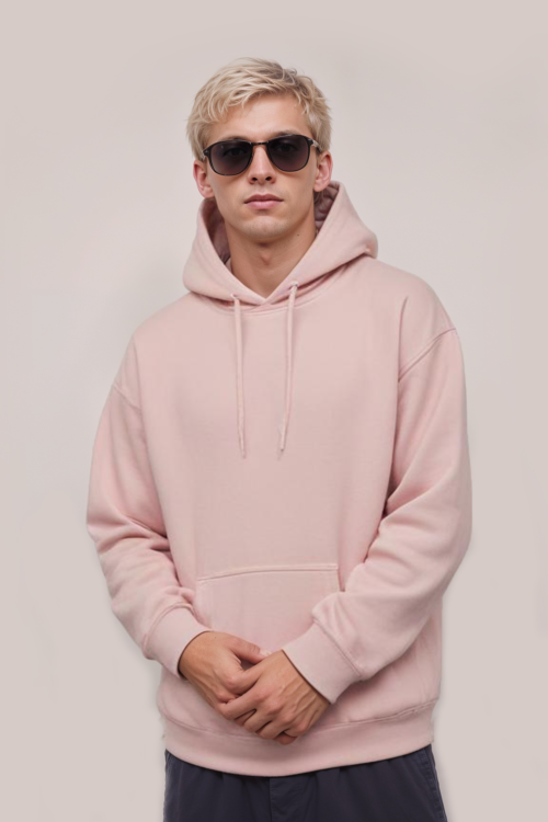 Pink Solid Hoodie