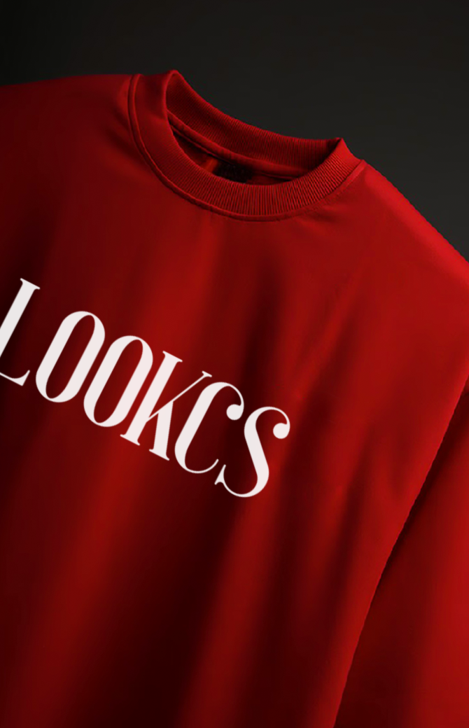 lookcs red logo oversized tshirt (4)